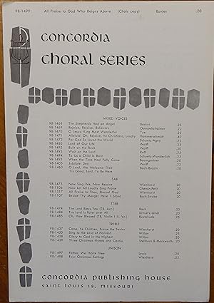 Seller image for All Praise to God Who Reigns Above (Concordia Choral Series - Choir Copy) for sale by Faith In Print