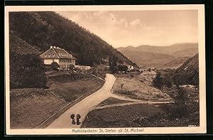 Ansichtskarte St. Stefan ob St. Michael, Mathildenheim und Strassenpartie