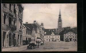 Ansichtskarte Bruck a. Mur, Hauptplatz mit Kirche