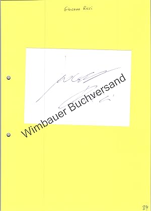 Bild des Verkufers fr Original Autogramm Giacomo Ricci Racing driver /// Autogramm Autograph signiert signed signee zum Verkauf von Antiquariat im Kaiserviertel | Wimbauer Buchversand
