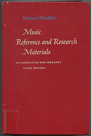 Bild des Verkufers fr Music Reference and Research Materials: An Annotated Bibliography: Third Edition zum Verkauf von Between the Covers-Rare Books, Inc. ABAA