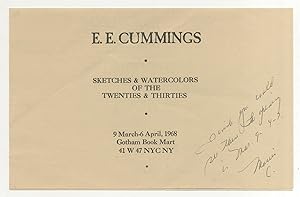 [Invitation]: E.E. Cummings: Sketches & Watercolors of the Twenties & Thirties. 9 March - 6 April...
