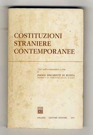 Bild des Verk�ufers f�r Costituzioni straniere contemporanee. Testi scelti e commentati a cura di [.]. zum Verkauf von Libreria Oreste Gozzini snc