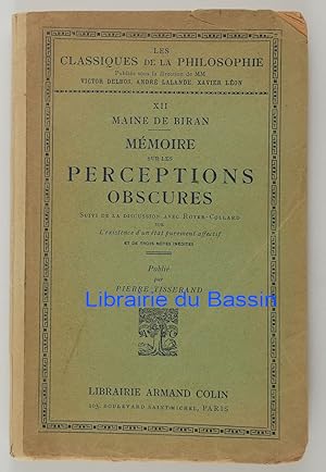 Imagen del vendedor de Mmoire sur les perceptions obscures a la venta por Librairie du Bassin