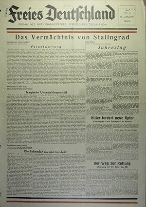 Freies Deutschland. Organ des Nationalkomitees Freies Deutschland. 2. Jahrgang, Nr. 3, 16. Januar...