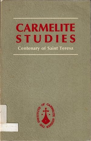 Imagen del vendedor de Carmelite Studies: Centenary of St.Teresa (Carmelite Studies, 3) a la venta por UHR Books