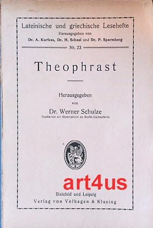 Bild des Verkufers fr Theophrast. Lateinische und griechische Lesehefte : Nr. 23 ; zum Verkauf von art4us - Antiquariat