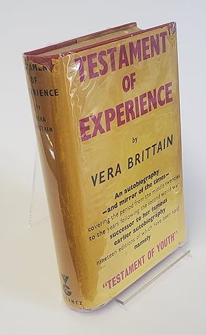 Imagen del vendedor de Testament of Experience - An Autobiographical Study of the Years 1925-1950 ***Signed by Author*** a la venta por CURIO