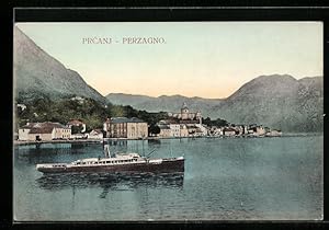Ansichtskarte Perzagno, Küste mit Dampfer