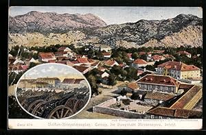 Ansichtskarte Cetinje, Panorama, Kanonen