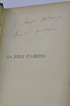 Imagen del vendedor de La bible d'Amiens a la venta por Librairie Le Feu Follet