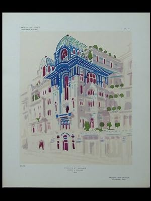 HENRI SAUVAGE - CHARLES SARAZIN, MAISON A GRADINS, 1924 - POCHOIR - 26 RUE VAVIN PARIS