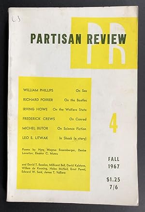 Imagen del vendedor de Partisan Review, Volume 34, Number 4 (XXXIV; Fall 1967) - contains a Richard Poirier essay on The Beatles a la venta por Philip Smith, Bookseller