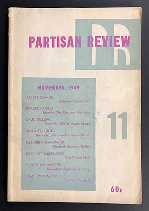 Immagine del venditore per Partisan Review, Volume 16, Number 11 (XVI; November 1949) - includes early excerpt from The Adventures of Augie March by Saul Bellow venduto da Philip Smith, Bookseller