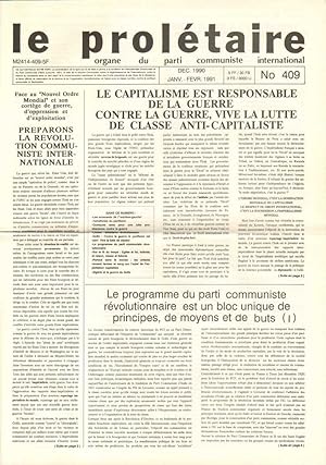 Le Prolétaire - organe du parti communiste international. N° 409 - dec. 1990 - janv.-févr. 1991.