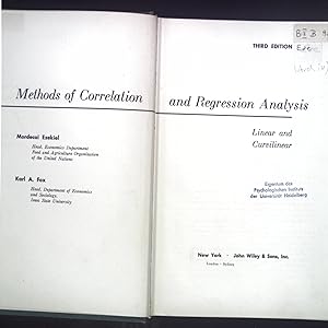 Seller image for Methods of Correlation and Regression Analysis. for sale by books4less (Versandantiquariat Petra Gros GmbH & Co. KG)