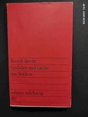 Bild des Verkufers fr Gedichte und Lieder aus Stcken. edition suhrkamp ; 9 zum Verkauf von Antiquariat-Fischer - Preise inkl. MWST