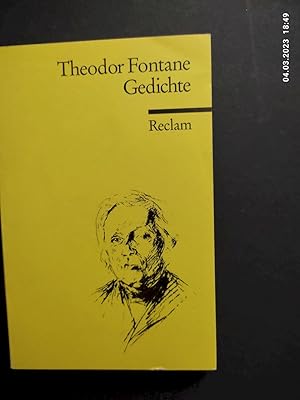 Bild des Verkufers fr Gedichte. Theodor Fontane. Hrsg. von Karl Richter / Reclams Universal-Bibliothek ; Nr. 6956 zum Verkauf von Antiquariat-Fischer - Preise inkl. MWST