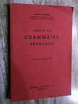 Image du vendeur pour Prcis de grammaire franaise, vingt-troisime dition mis en vente par Claudine Bouvier