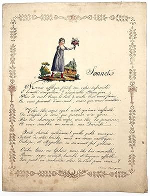 Regency Hand-colored Valentine with Original Handwritten Verse