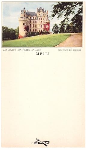 Menu Publicitaire Cointreau - Les beaux châteaux d'Anjou - Le château de Brissac