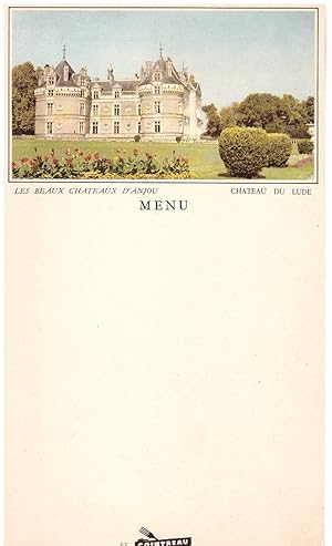 Menu Publicitaire Cointreau - Les beaux châteaux d'Anjou - Le château de Luge