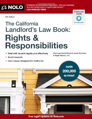 Seller image for The California Landlord's Law Book: Rights & Responsibilities for sale by WeBuyBooks