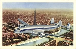 Ansichtskarte / Postkarte Französisches Passagierflugzeug, Air France, Lockheed Constellation