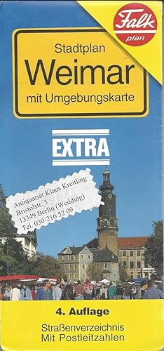 Bild des Verkufers fr Stadtplan Weimar mit Umgebungskarte zum Verkauf von Klaus Kreitling