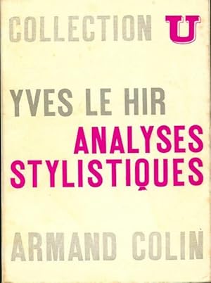 Image du vendeur pour Analyses stylistiques - Yves Le Hir mis en vente par Book Hmisphres