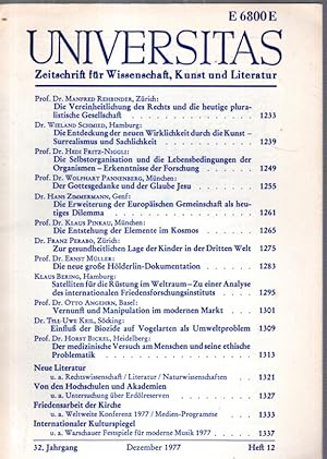 Universitas - Zeitschrift für Wissenschaft, Kunst und Literatur - Heft 12 - 32. Jahrgang 1977