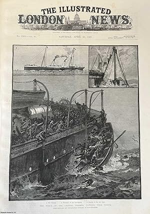 Image du vendeur pour The Wreck of the Channel Steamer Victoria, near Dieppe. Two original woodcut engravings, with brief accompanying text, from the Illustrated London News, 1887. mis en vente par Cosmo Books