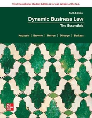 Seller image for Dynamic Business Law: The Essentials ISE (Paperback) for sale by AussieBookSeller