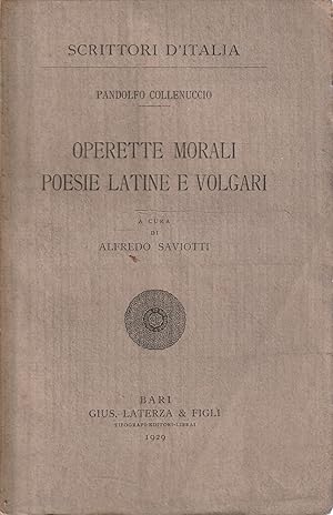 Operette morali, poesie latine e volgari