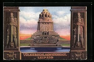 Bild des Verkufers fr Knstler-Ansichtskarte Leipzig, Vlkerschlacht-Denkmal, 1813-1913 zum Verkauf von Bartko-Reher