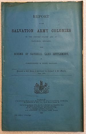 Report on the Salvation Army Colonies 1905 Cd. 2562