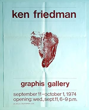 Bild des Verkufers fr Ken Friedman - Graphis Gallery 1974 - Plakat / Einladung, 43x55,5 cm zum Verkauf von Verlag IL Kunst, Literatur & Antiquariat