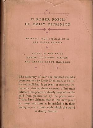 Imagen del vendedor de FURTHER POEMS OF EMILY DICKINSON: Withheld from Publication by Her Sister Lavinia a la venta por Autumn Leaves