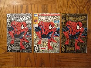 Marvel Spider-Man (1990) Comic Run: #1 Silver Edition Direct Sale; #1 Regular Edition Spidey Face...