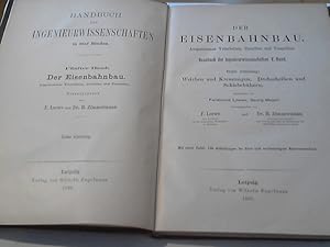 Bild des Verkufers fr Der Eisenbahnbau. Ausgenommen Vorarbeiten, Unterbau und Tunnelbau. 3. Abteilung: Weichen und Kreuzungen. Drehscheiben und Schiebebhnen. (Handbuch der Ingenieurwissenschaften Band 5: Der Eisenbahnbau, 3. Abteilung. ) zum Verkauf von Versandhandel Rosemarie Wassmann