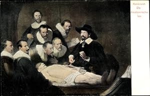 Künstler Ansichtskarte / Postkarte Rembrandt, De Anatomische les, Mediziner