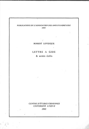 Imagen del vendedor de Lettre  Gide & autres rcits Prface et notes de Claude Martin a la venta por LES TEMPS MODERNES