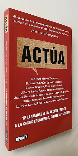 Image du vendeur pour Acta: 12 llamadas a la accin frente a la crisis econmica, poltica y social mis en vente par Nk Libros
