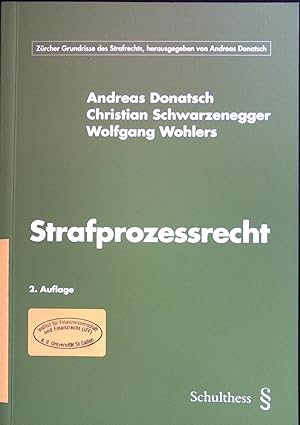 Seller image for Strafprozessrecht. Zrcher Grundrisse des Strafrechts for sale by books4less (Versandantiquariat Petra Gros GmbH & Co. KG)