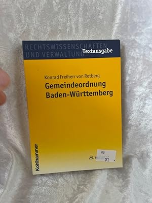Bild des Verkufers fr Die Gemeindeordnung Baden-Wrttemberg: Textausgabe zum Verkauf von Antiquariat Jochen Mohr -Books and Mohr-