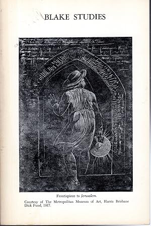 Seller image for BLAKE STUDIES. Volume 7. Numbers 1: for sale by Dorley House Books, Inc.