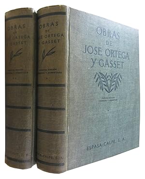 OBRAS DE JOSÉ ORTEGA Y GASSET 2 Tomos OBRA COMPLETA