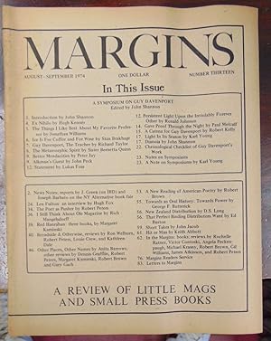 Imagen del vendedor de Margins: A Review of Little Mags and Small Press Books, #13 (August-September 1974) a la venta por Atlantic Bookshop