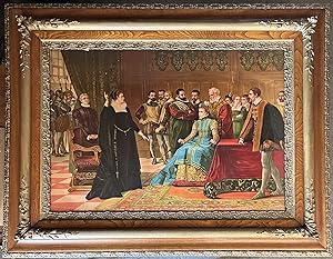 MARY, QUEEN OF SCOTS CONFRONTS ELIZABETH I [Lithograph]