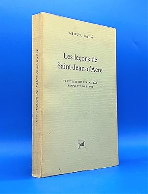 Image du vendeur pour Les leons de Saint-Jean-d'Acre mis en vente par Librairie Orphe